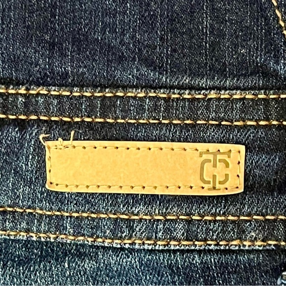 TRUE CRAFT Bib Overalls Womens Size 3 Blue Denim Gradient Wash Distressed Skinny - Picture 12 of 16